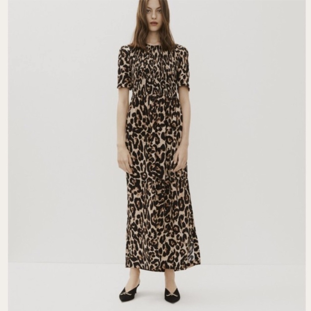 Baum Und Pferdgarten Adamaris Midi Dress in Leopard Print